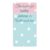 Baby shower "Peek-a-Boo" Bladzijde 8 Etiket (Voorkant)
