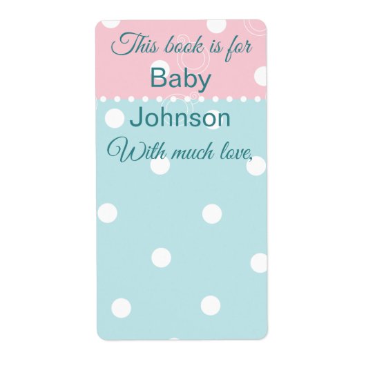 Baby shower "Peek-a-Boo" Bladzijde 8 Etiket (Voorkant)