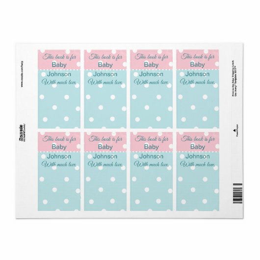 Baby shower "Peek-a-Boo" Bladzijde 8 Etiket (Full Sheet)