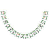 baby shower Pennant Bunting Flamingo Leaf Stripe Vlaggetjes (Alle)