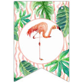 baby shower Pennant Bunting Flamingo Leaf Stripe Vlaggetjes (Tweede vlag)