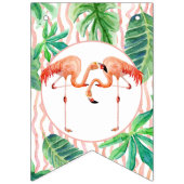 baby shower Pennant Bunting Flamingo Leaf Stripe Vlaggetjes (Eerste vlag)