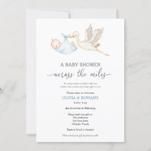 Baby shower per e-mail Blue Stork Kaart