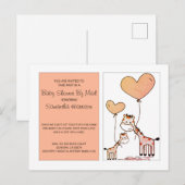 Baby shower per e-mail: Giraffes en Baby Uitnodiging Briefkaart (Voorkant / Achterkant)