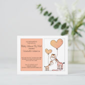 Baby shower per e-mail: Giraffes en Baby Uitnodiging Briefkaart (Staand voorkant)