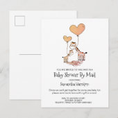 Baby shower per e-mail: moeder en Baby Giraffe Uitnodiging Briefkaart (Voorkant / Achterkant)