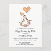 Baby shower per e-mail: moeder en Baby Giraffe Uitnodiging Briefkaart (Voorkant)