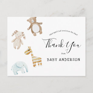 Baby shower per Mail Baby Toys Bedankt Briefkaart