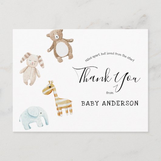 Baby shower per Mail Baby Toys Bedankt Briefkaart (Voorkant)