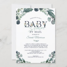 Baby shower per Mail Eucalyptus Green Navy Blue