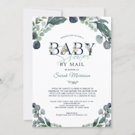 Baby shower per Mail Eucalyptus Green Navy Blue Kaart