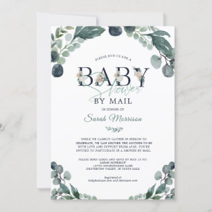 Baby shower per Mail Eucalyptus Green Navy Blue Kaart