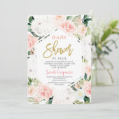 Baby shower per mail meisje kaart (Staand voorkant)