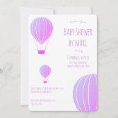 Baby shower per Mail Paarse heteluchtballon Kaart (Voorkant)