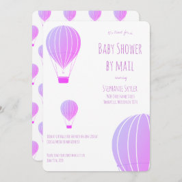 Baby shower per Mail Paarse heteluchtballon Kaart