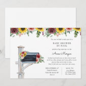 Baby shower per Mail Roos en Zonnebloemen in Mailb Kaart (Voorkant / Achterkant)