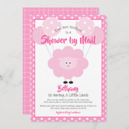 Baby shower per Mail Schattige Roze Lam Modern Een Kaart