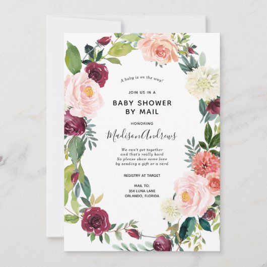 Baby shower per Mail Spring Bloemenuitnodiging Kaart (Voorkant)