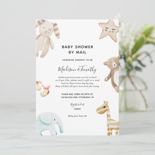 Baby shower per mailuitnodiging kaart (Staand voorkant)