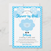 Baby shower per post, Cute Blue Lamb Simple Modern Kaart (Voorkant)