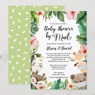Baby shower per post Cute Mask Safari Friends Kaart