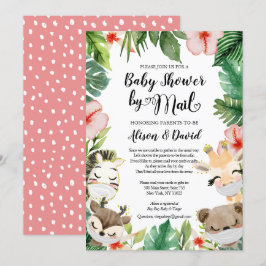 Baby shower per post | Cute Mask Safari Friends Kaart