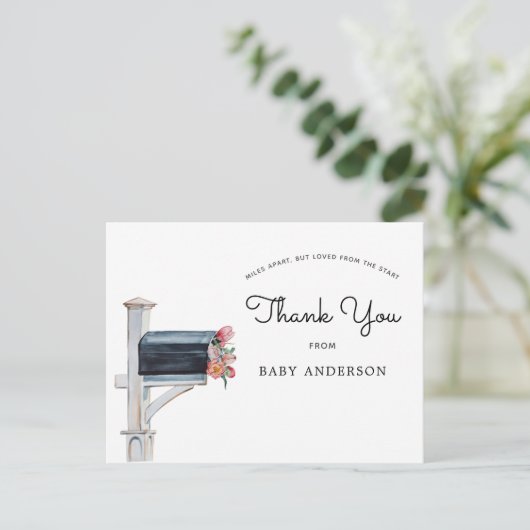 Baby shower per post Dank u wel Briefkaart (Staand voorkant)