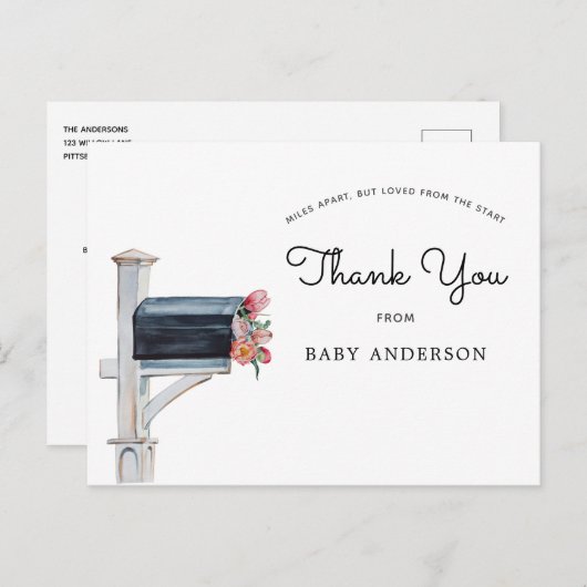 Baby shower per post Dank u wel Briefkaart (Voorkant / Achterkant)