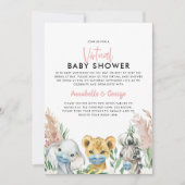 Baby shower per post dierlijk kovid masker roze (Voorkant)