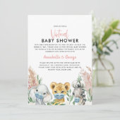 Baby shower per post dierlijk kovid masker roze (Staand voorkant)