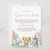 Baby shower per post dierlijk kovid masker roze (Voorkant)