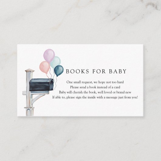 baby shower per post Een boek verzenden Informatiekaartje (Voorkant)
