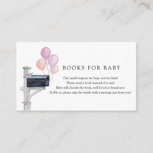 baby shower per post Een boek verzenden Informatiekaartje (Voorkant)