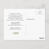 Baby shower per post Eenvoudige elegante eucalyptu Briefkaart (Achterkant)