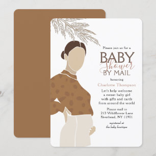 Baby shower per post Eenvoudige neutrale illustrat Kaart