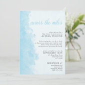 Baby Shower per post Elegante inktwassing blauw Kaart (Staand voorkant)