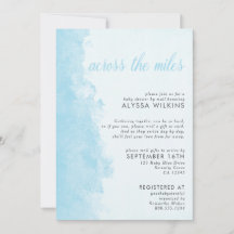 Baby Shower per post Elegante inktwassing blauw