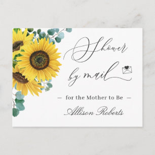 Baby shower per post Elegante Zonnebloemen Eucalyp Briefkaart