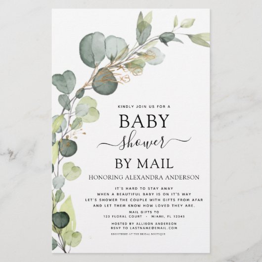 Baby shower per post Eucalyptus (Voorkant)