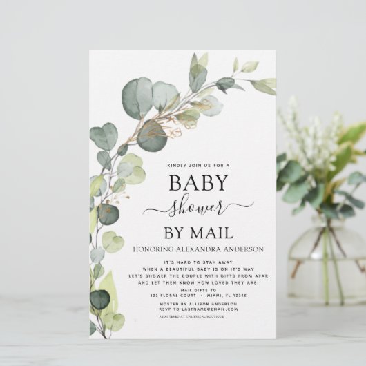 Baby shower per post Eucalyptus (Staand voorkant)