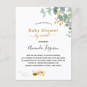 Baby shower per post - eucalyptus greenery mam voo briefkaart