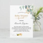 Baby shower per post - eucalyptus greenery mam voo kaart (Staand voorkant)