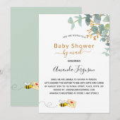 Baby shower per post - eucalyptus greenery mam voo kaart (Voorkant / Achterkant)