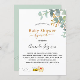 Baby shower per post - eucalyptus greenery mam voo kaart