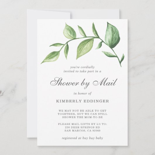 Baby shower per post Genderneutraal Rustic Greener Kaart (Voorkant)