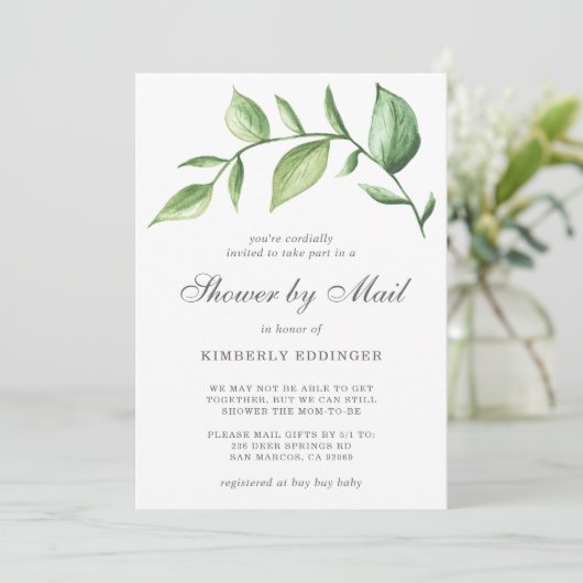 Baby shower per post Genderneutraal Rustic Greener Kaart (Staand voorkant)