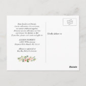 Baby shower per post Geometrische Blush Roze Bloem Briefkaart (Achterkant)