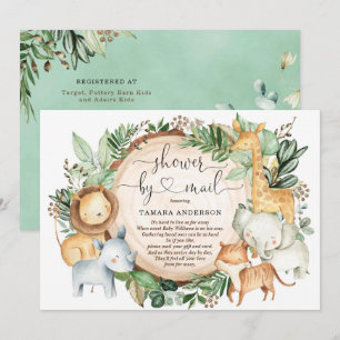 Baby shower per post Greenery Safari Oerwoud Diere Kaart