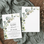 Baby shower per post groen eucalyptus kaart