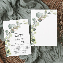 Baby shower per post groen eucalyptus kaart